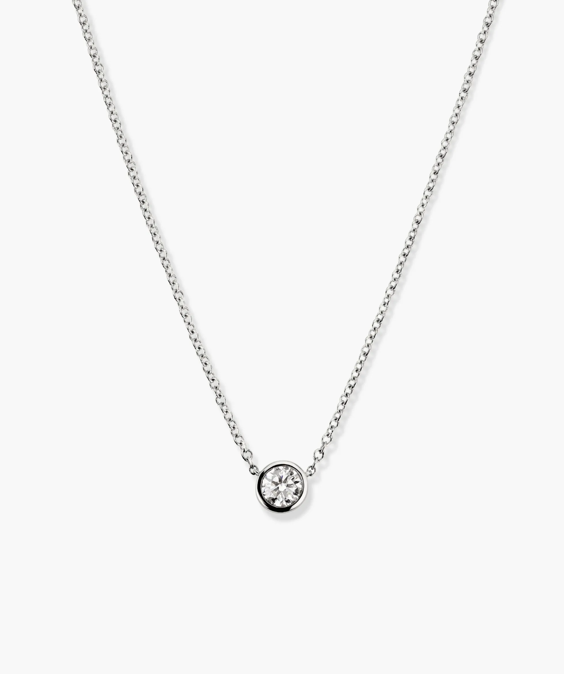 Bezel Lab Grown Diamond Necklace 0.25 ct