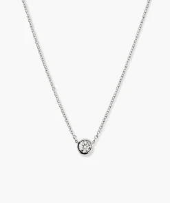 Bezel Lab Grown Diamond Necklace 0.5 ct