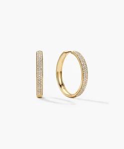 Bold Pavé Diamond Large Hoops