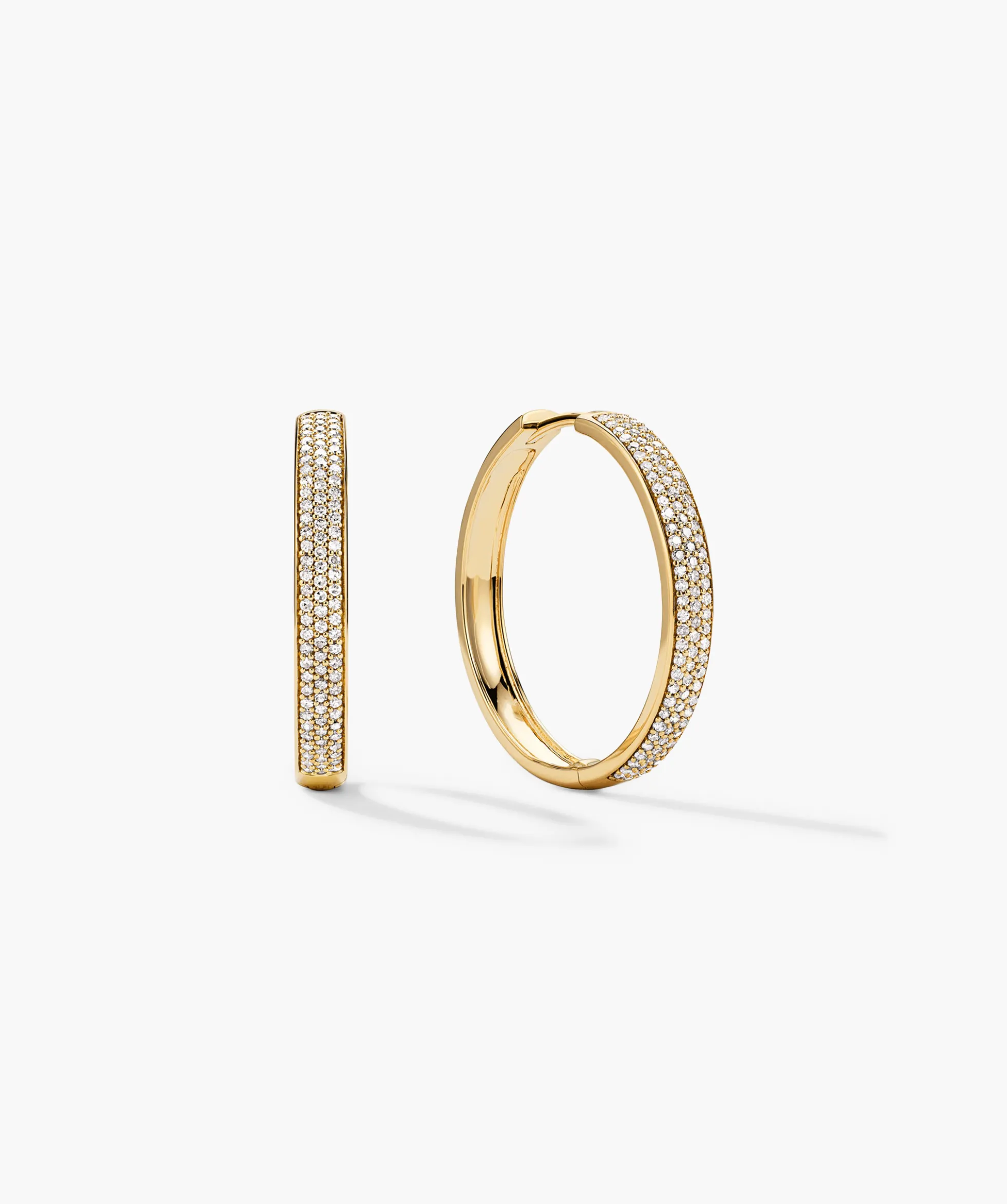 Bold Pavé Diamond Large Hoops