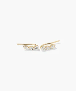 Lab Grown Diamond Pear Climber Studs