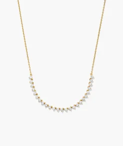 Lab Grown Sapphire Half Tennis Necklace