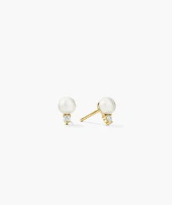 Lab Grown Sapphire Pearl Studs