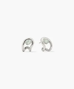 Organic Dôme Curve Gemstone Huggies
