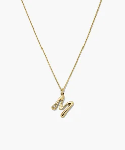 Organic Dôme Liquid Letter Pendant Necklace