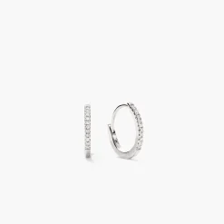 Pavé Diamond Huggie Hoops
