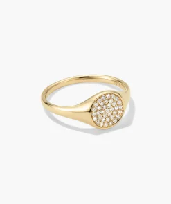 Pavé Diamond Signet Pinky Ring