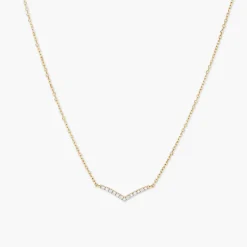 Pavé Diamond Wishbone Necklace