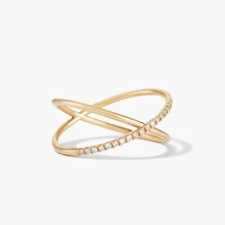 Pavé Diamond X Ring