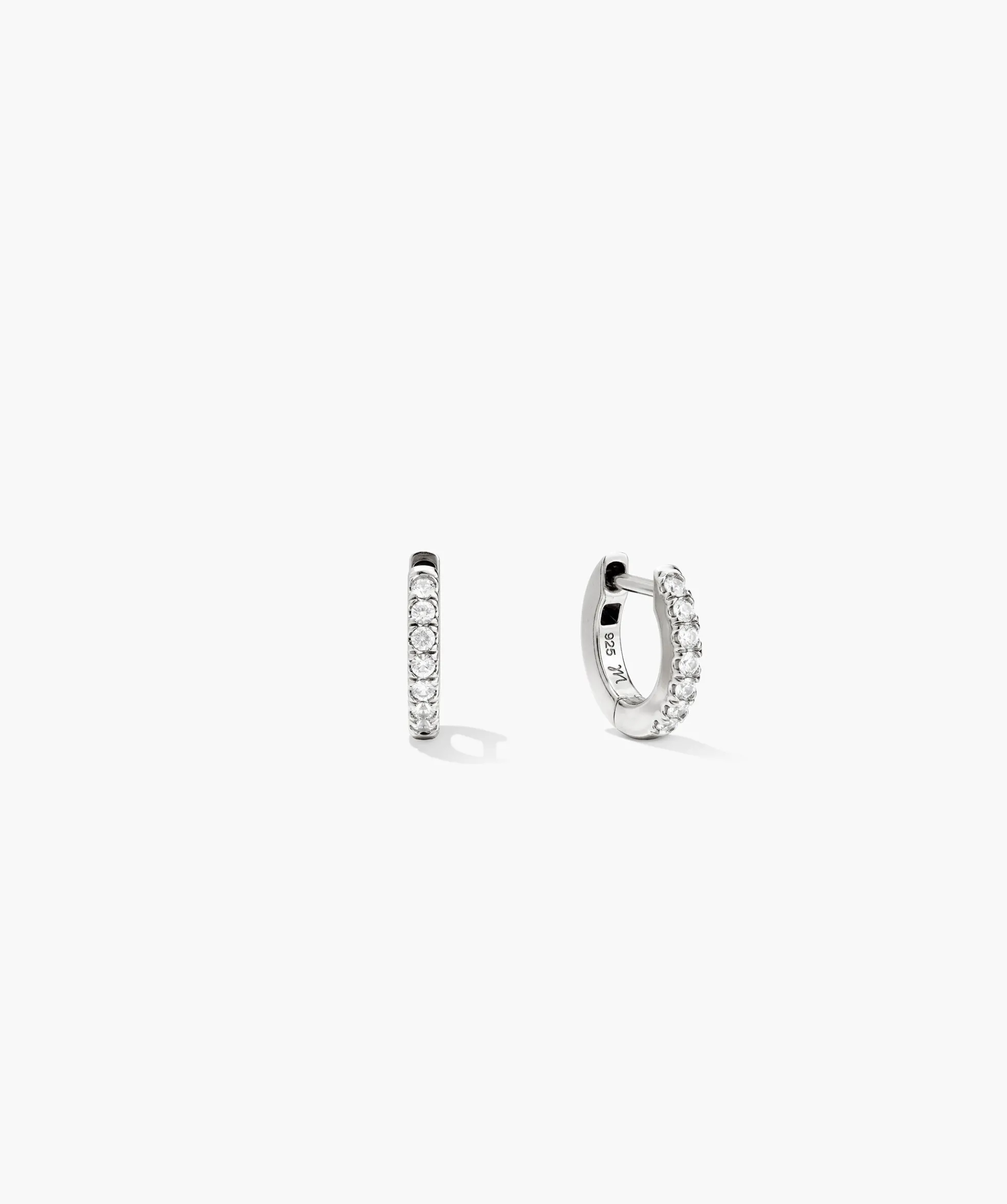 Pavé Lab Grown Sapphire Huggie Hoops