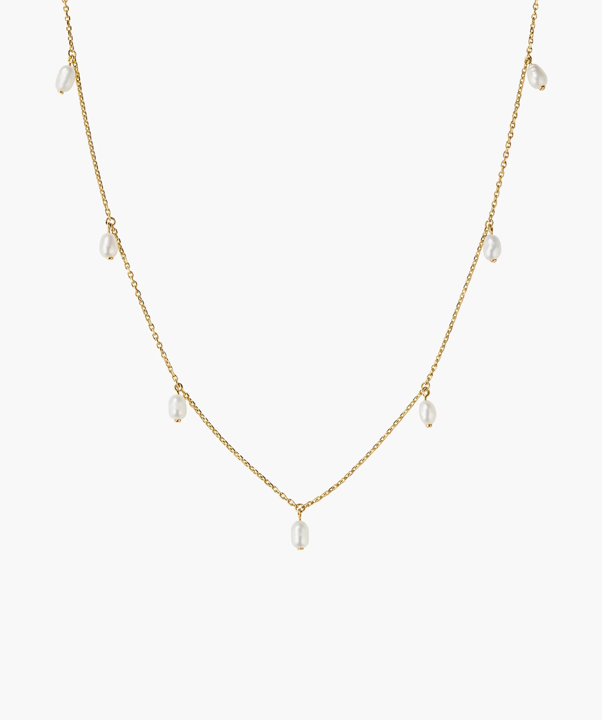 Tiny Pearl Station Necklace